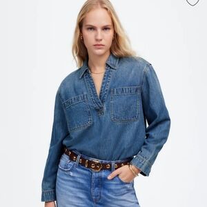 Madewell Denim Popover Tunic Shirt